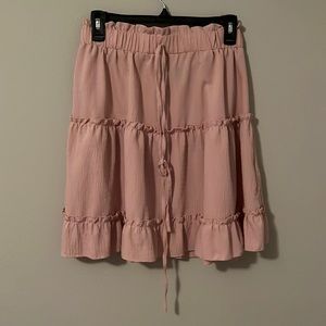 Pink ruffle skirt